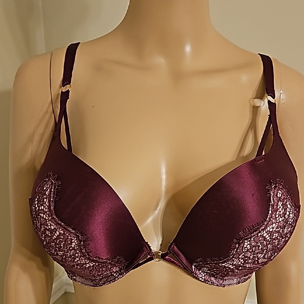 Victoria's Secret Deep Purple Satin Lace Bra Never Worn